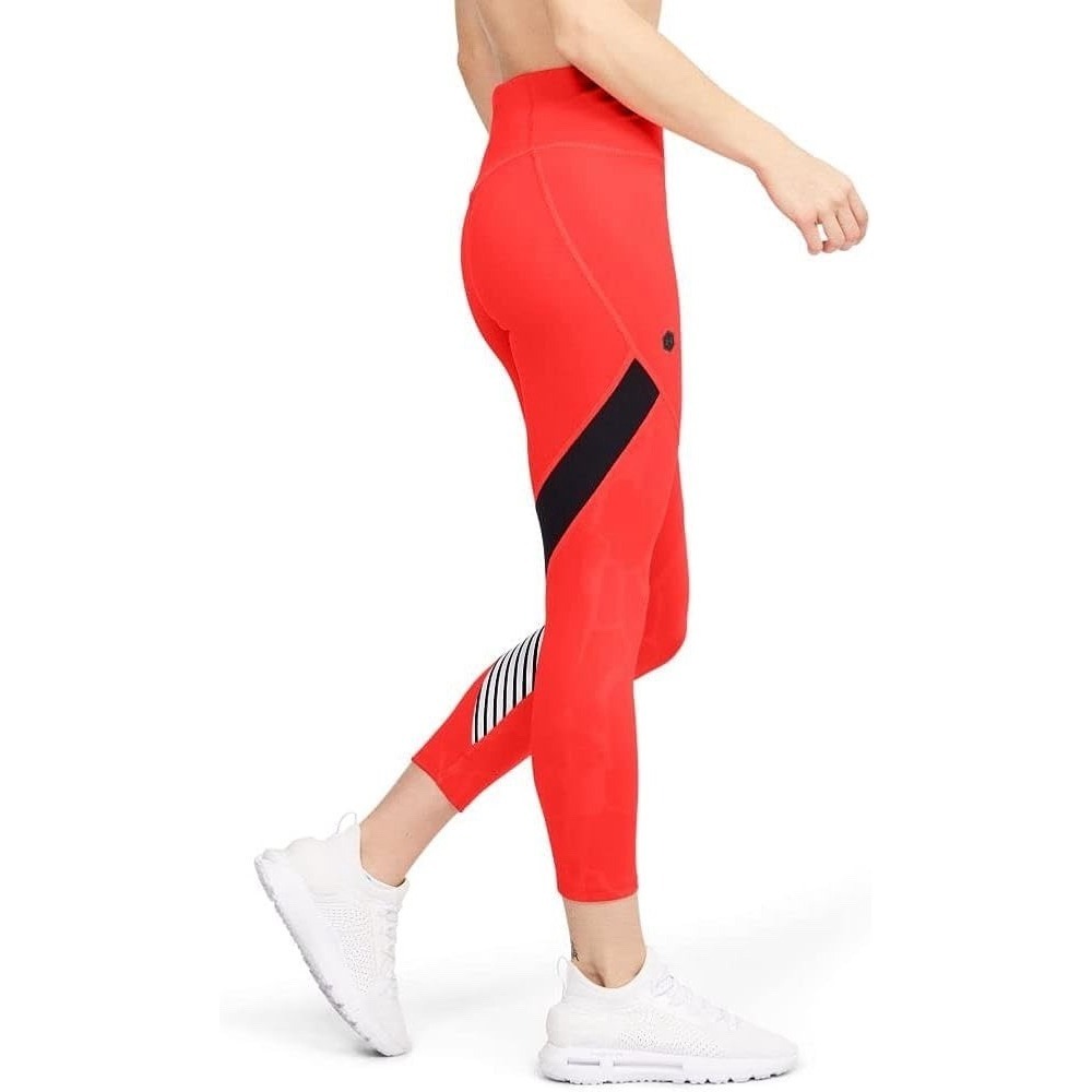 Under Armour 1355233 Women's Sz S Beta Red Rush Compression Crop Leggings